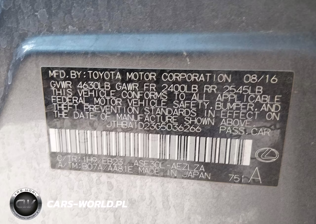 2016 Lexus Is 200T VIN:JTHBA1D23G5036266 - 9