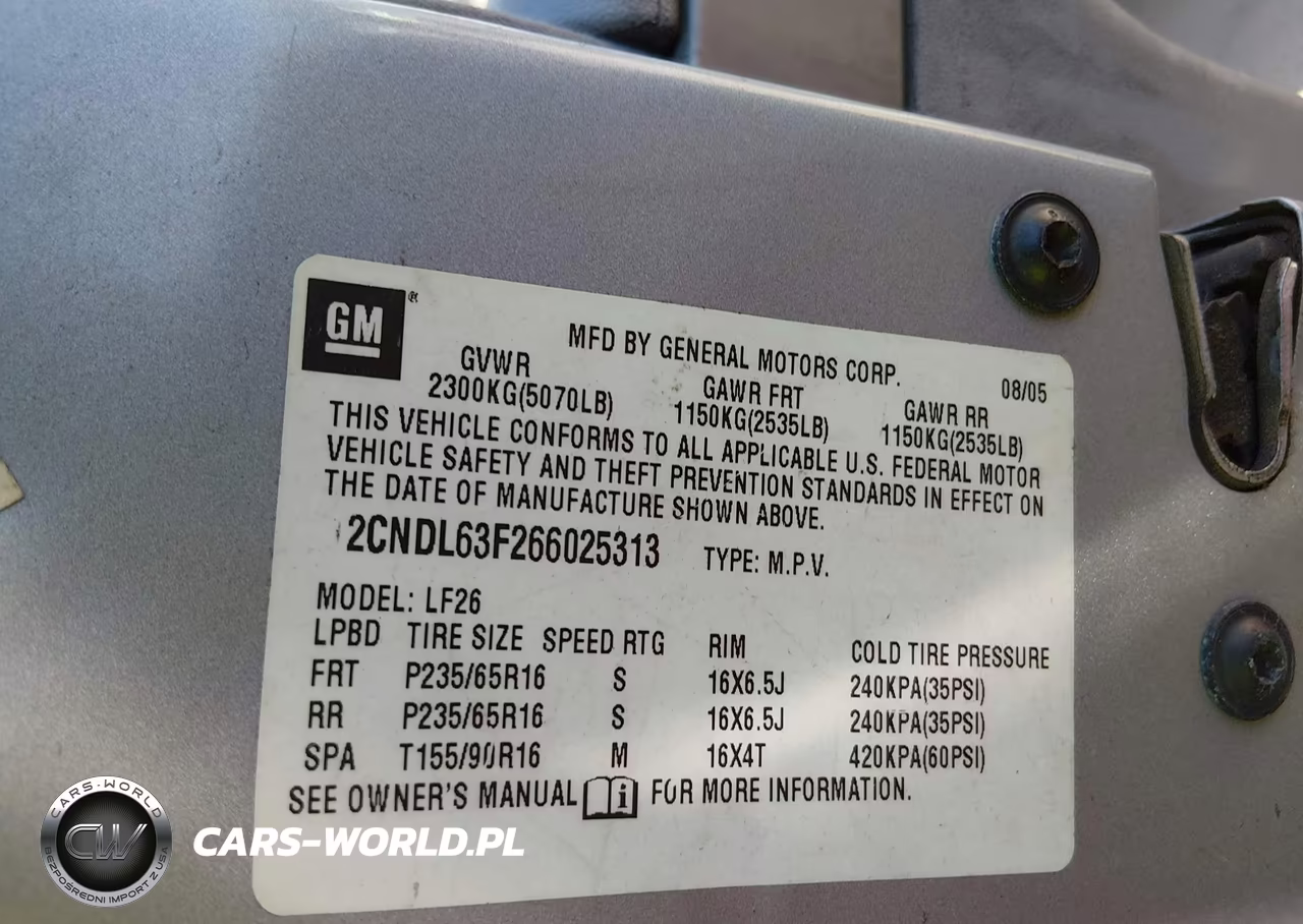 2006 Chevrolet Equinox Lt VIN:2CNDL63F266025313 - 9
