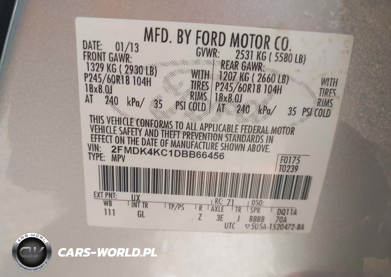 2013 Ford Edge Limited VIN:2FMDK4KC1DBB66456 - 9