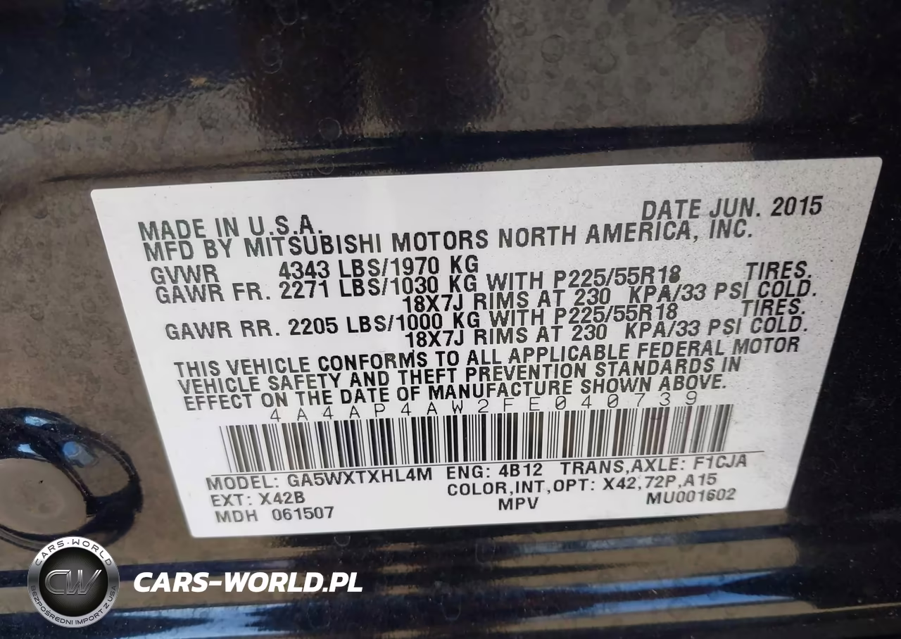 2015 Mitsubishi Outlander Sport Gt VIN:4A4AP4AW2FE040739 - 9