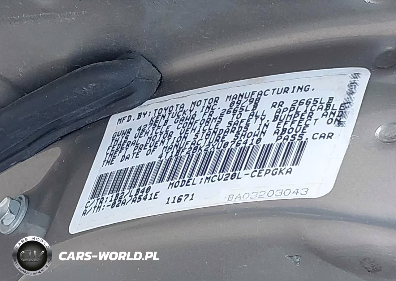 1999 Toyota Camry Xle V6 VIN:4T1BF28K2XU076410 - 9