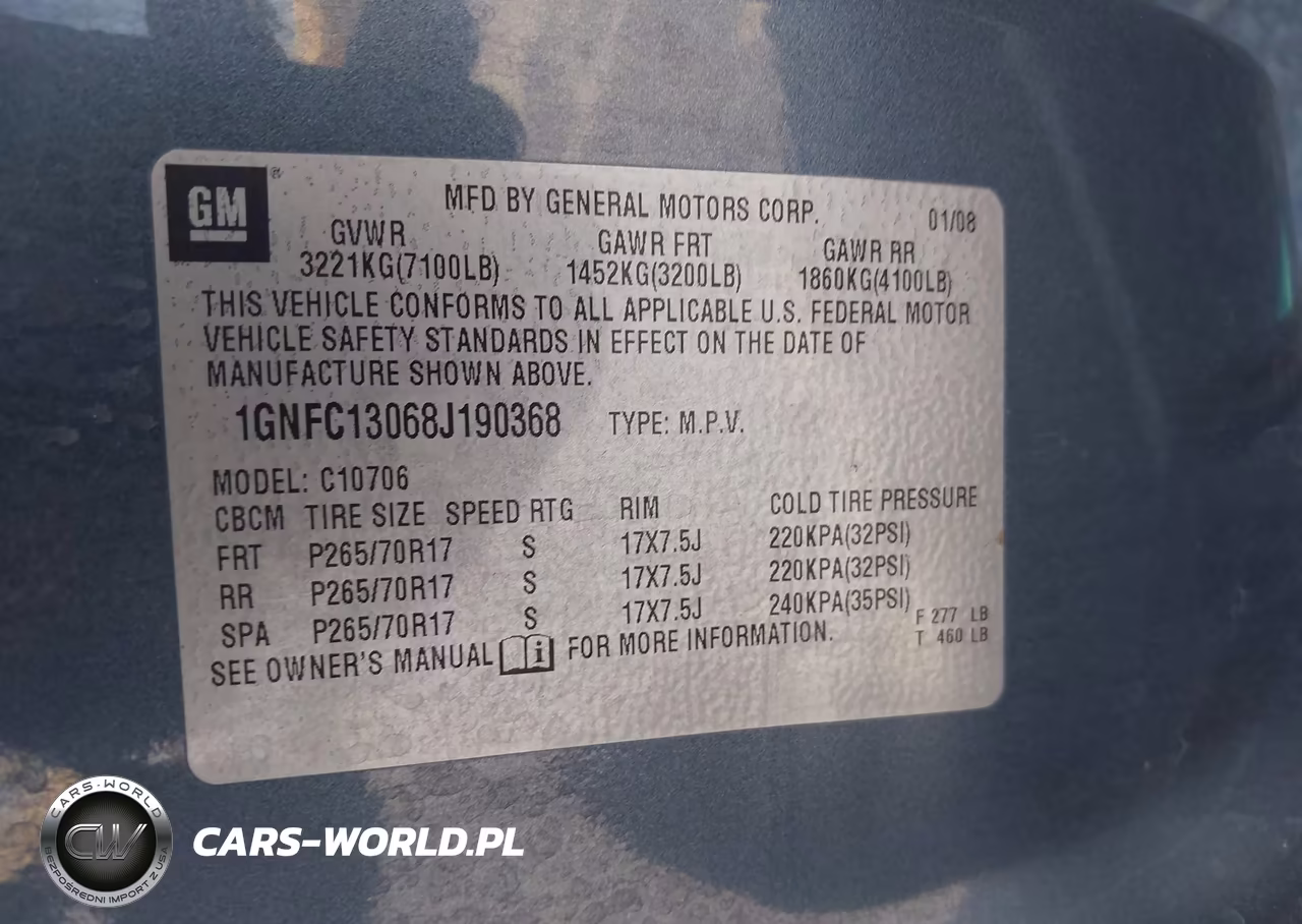 2008 Chevrolet Tahoe Lt VIN:1GNFC13068J190368 - 9