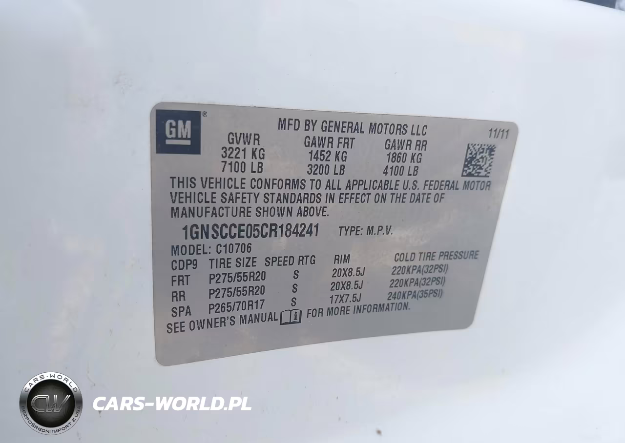 2012 Chevrolet Tahoe Ltz VIN:1GNSCCE05CR184241 - 9