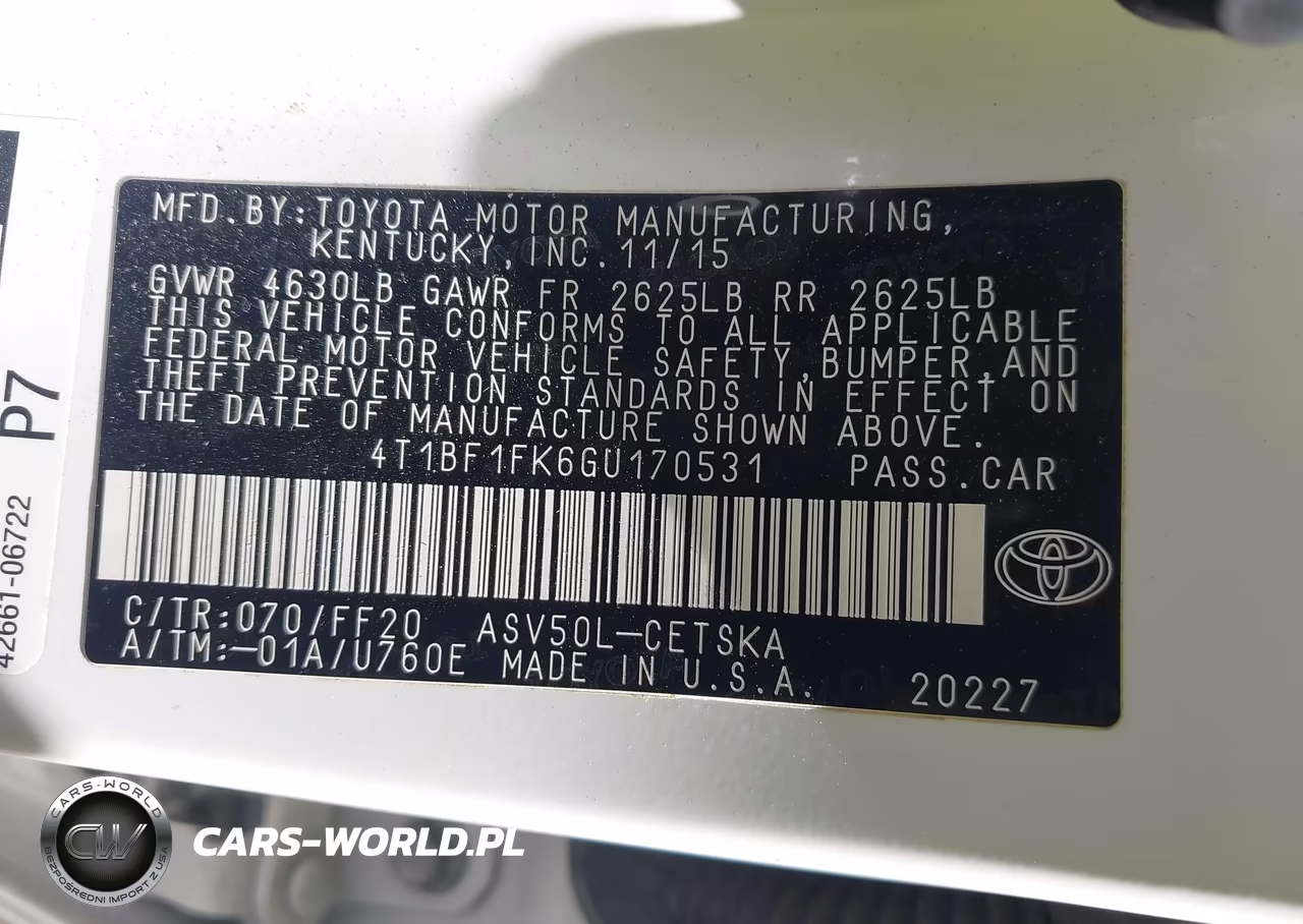 2016 Toyota Camry Se VIN:4T1BF1FK6GU170531 - 9