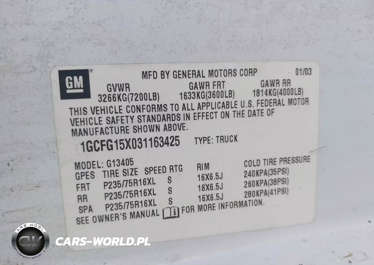 2003 Chevrolet Express VIN:1GCFG15X031163425 - 9
