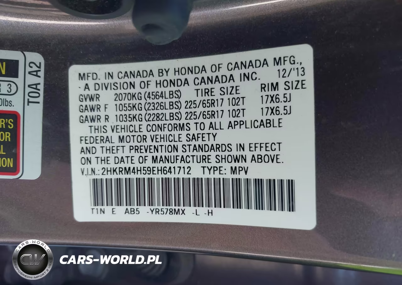 2014 Honda Cr-V Ex VIN:2HKRM4H59EH641712 - 9