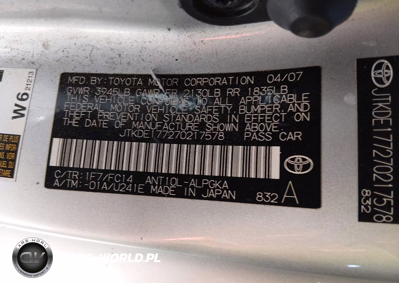 2007 Scion Tc VIN:JTKDE177270217578 - 9