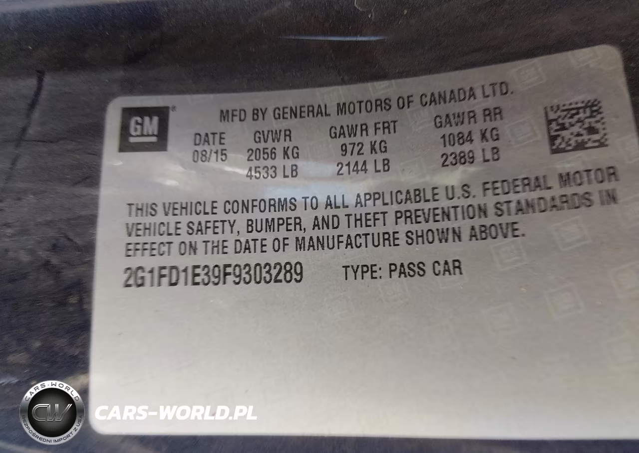 2015 Chevrolet Camaro 1Lt VIN:2G1FD1E39F9303289 - 9