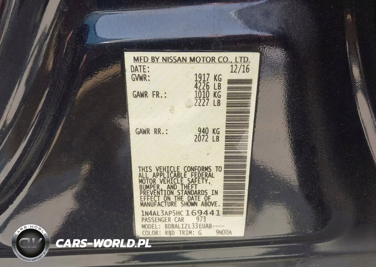 2017 Nissan Altima 2.5 Sv VIN:1N4AL3AP5HC169441 - 9