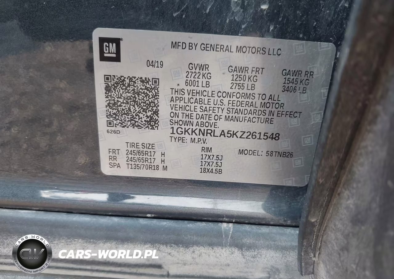2019 GMC Acadia Sle-1 VIN:1GKKNRLA5KZ261548 - 9