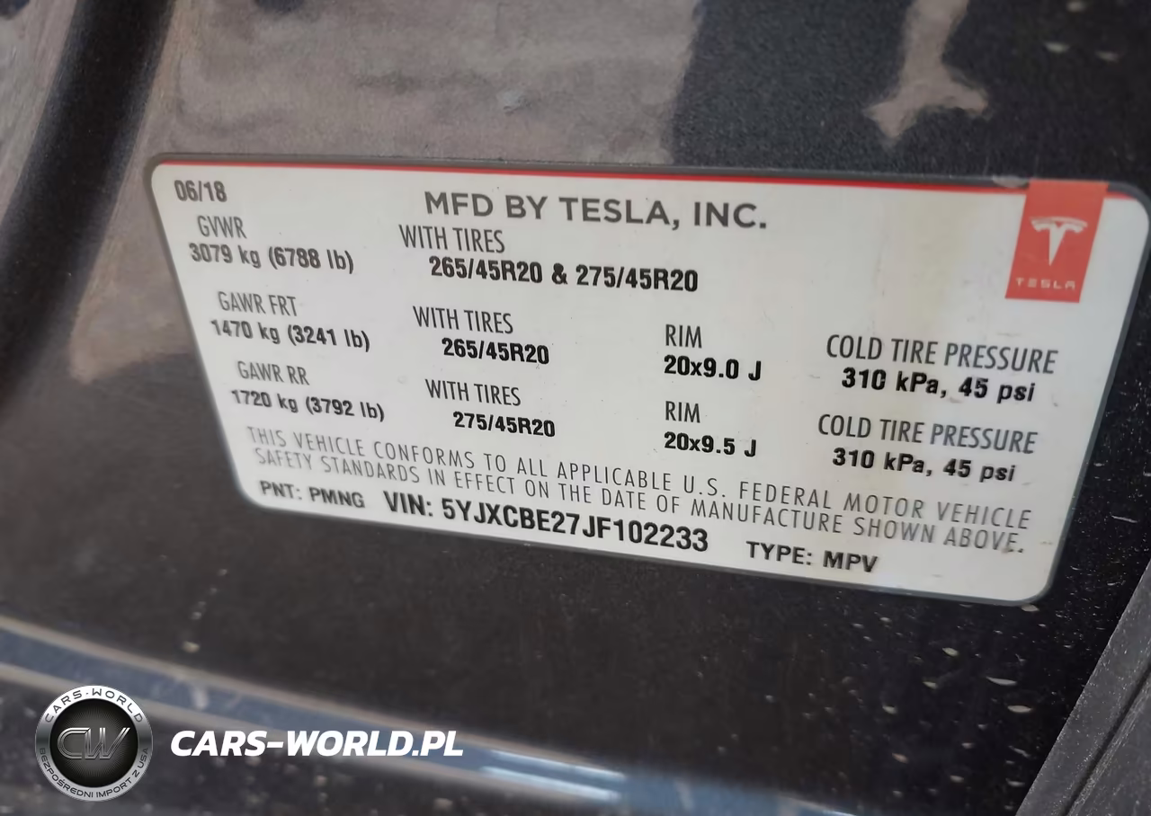 2018 Tesla Model X 100D-75D-P100D VIN:5YJXCBE27JF102233 - 9