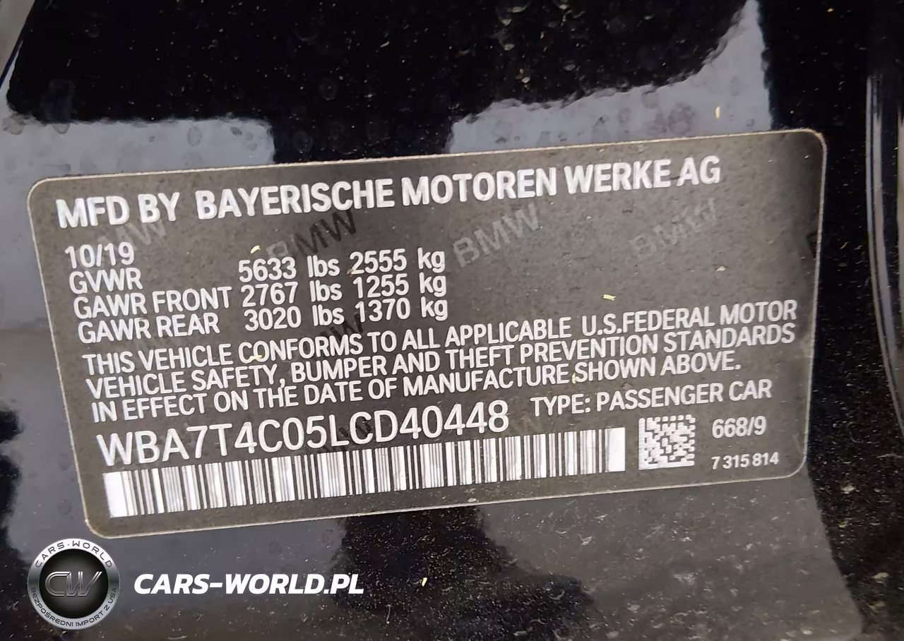 2020 BMW 740I xDrive VIN:WBA7T4C05LCD40448 - 9
