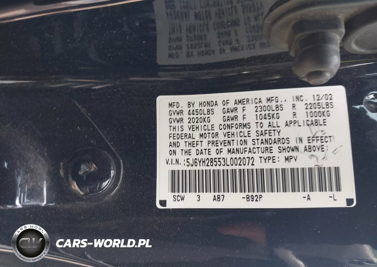 2003 Honda Element Ex VIN:5J6YH28553L002072 - 9
