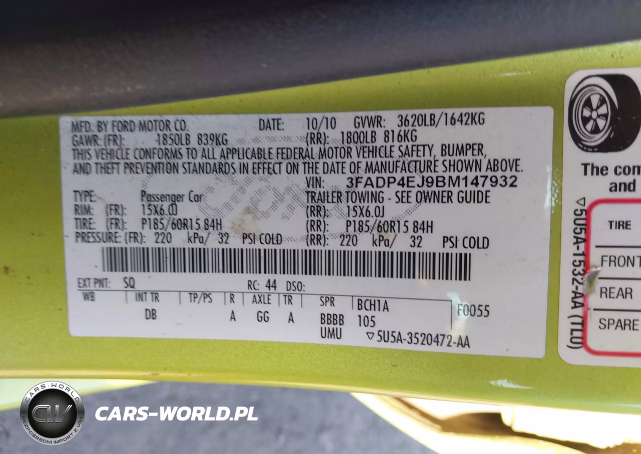 2011 Ford Fiesta Se VIN:3FADP4EJ9BM147932 - 9