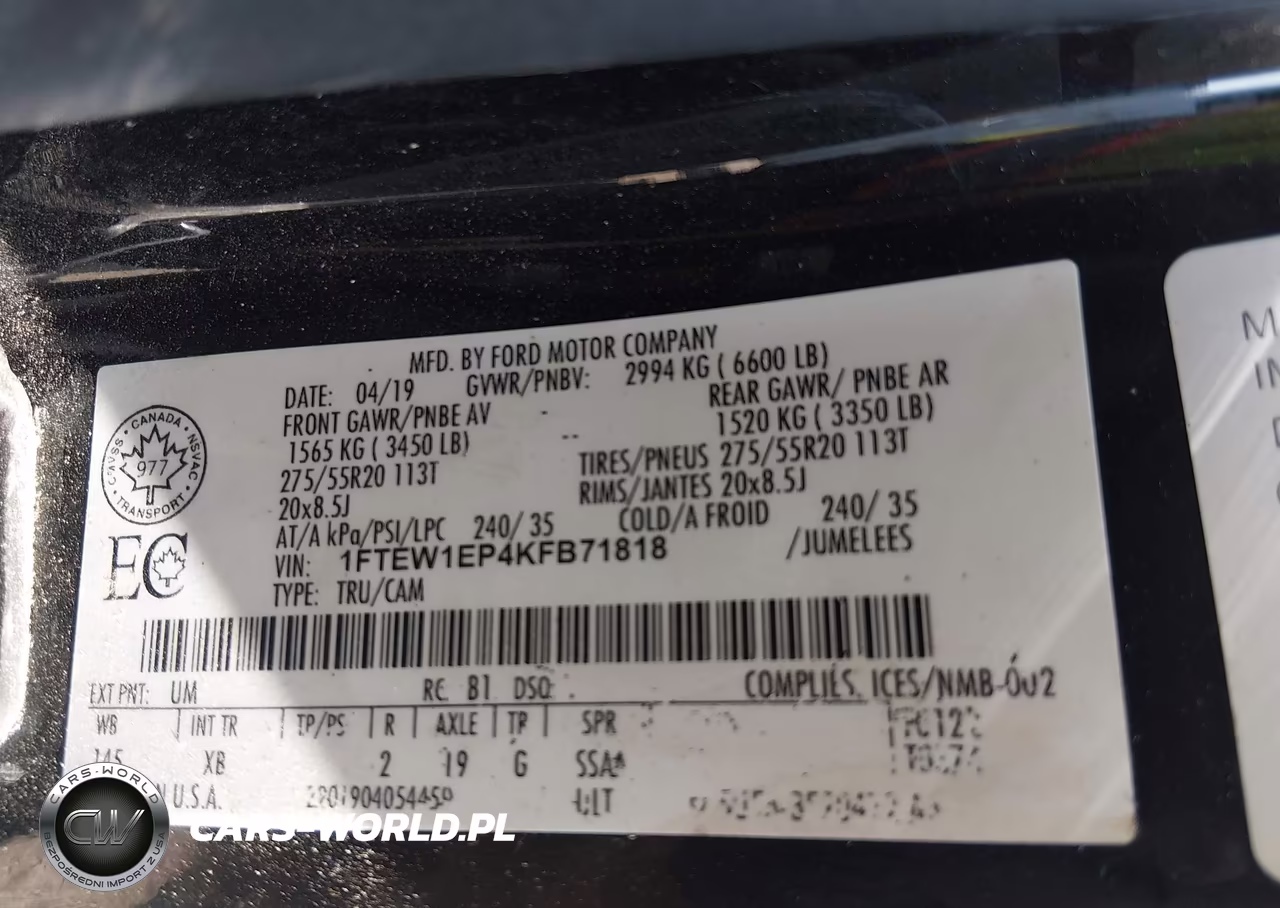 2019 Ford F-150 Xlt VIN:1FTEW1EP4KFB71818 - 9