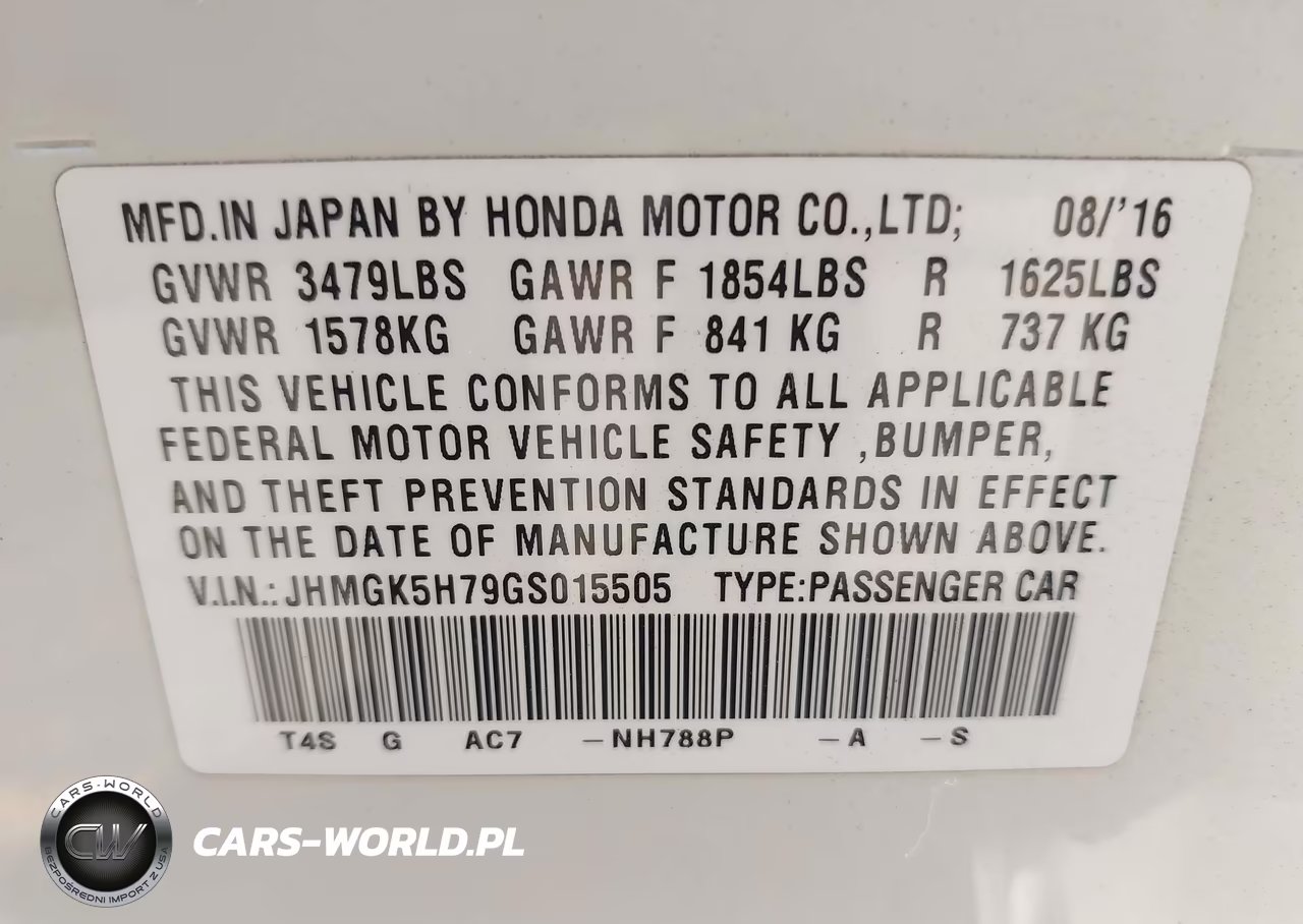 2016 Honda Fit Ex VIN:JHMGK5H79GS015505 - 9