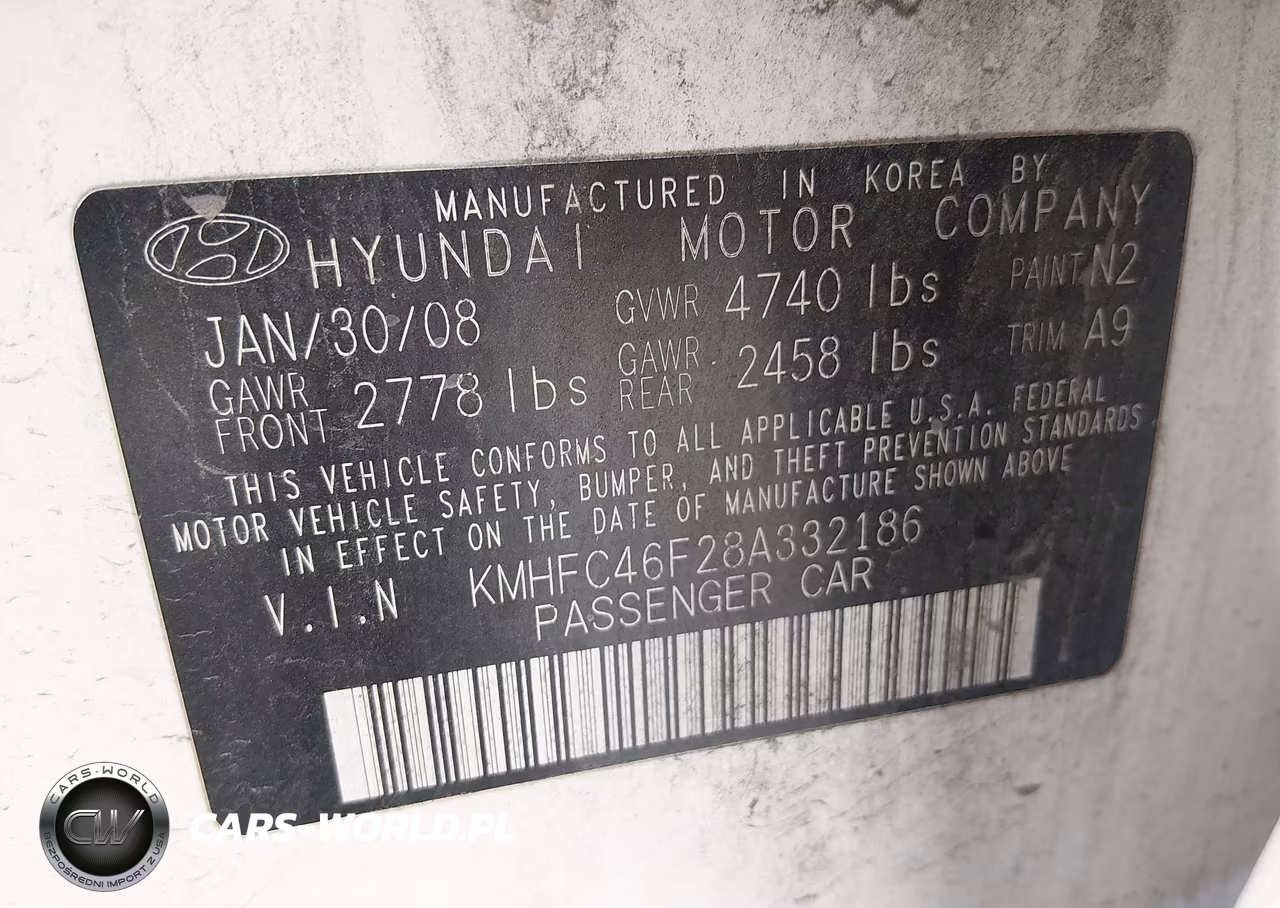 2008 Hyundai Azera Limited VIN:KMHFC46F28A332186 - 9