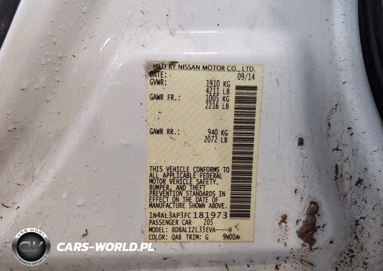 2015 Nissan Altima 2.5 Sv VIN:1N4AL3AP3FC181973 - 9