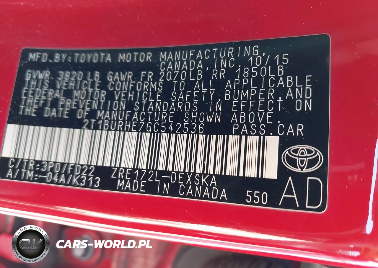 2016 Toyota Corolla S W-Special Edition Pkg VIN:2T1BURHE7GC542536 - 9