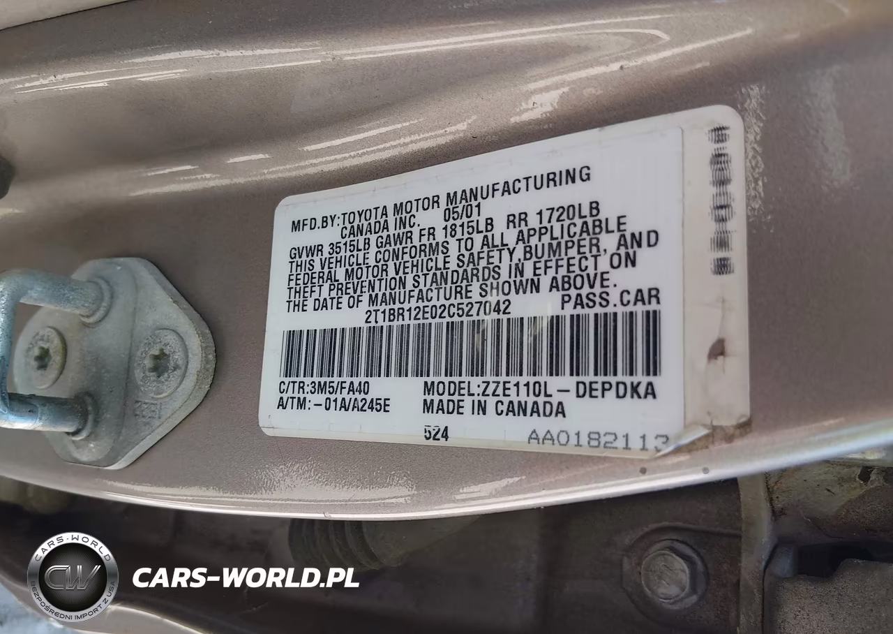 2002 Toyota Corolla Le VIN:2T1BR12E02C527042 - 9