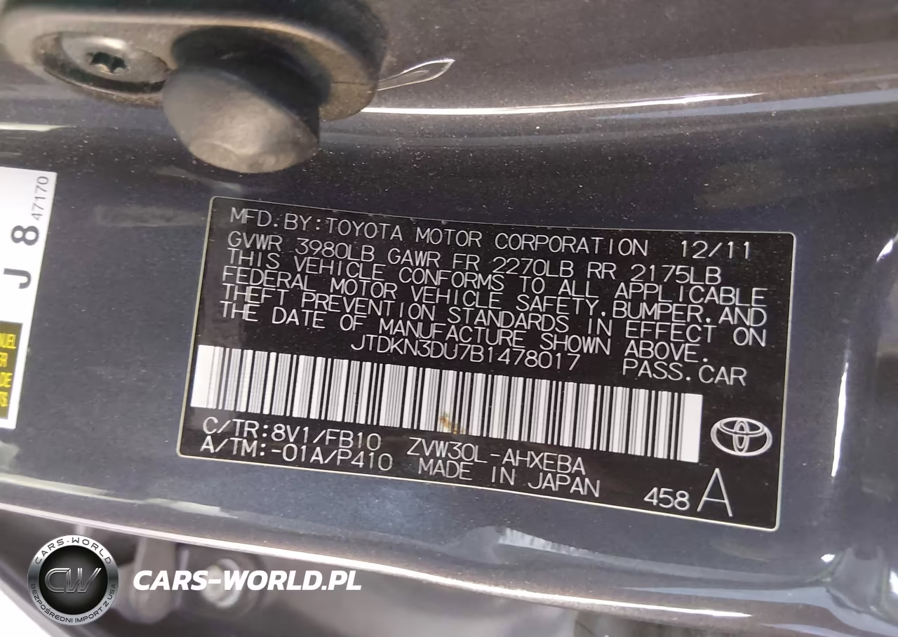2011 Toyota Prius Two VIN:JTDKN3DU7B1478017 - 9