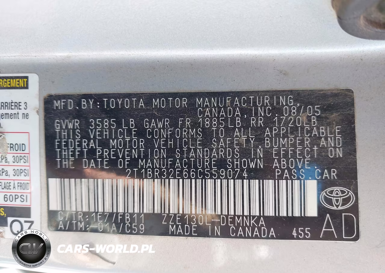 2006 Toyota Corolla Le VIN:2T1BR32E66C559074 - 9