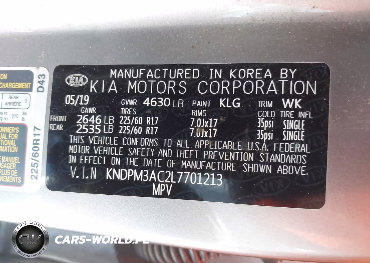 2020 Kia Sportage Lx VIN:KNDPM3AC2L7701213 - 9
