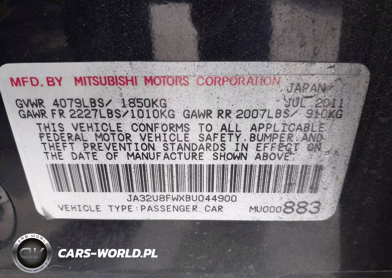 2011 Mitsubishi Lancer Gts VIN:JA32U8FWXBU044900 - 9