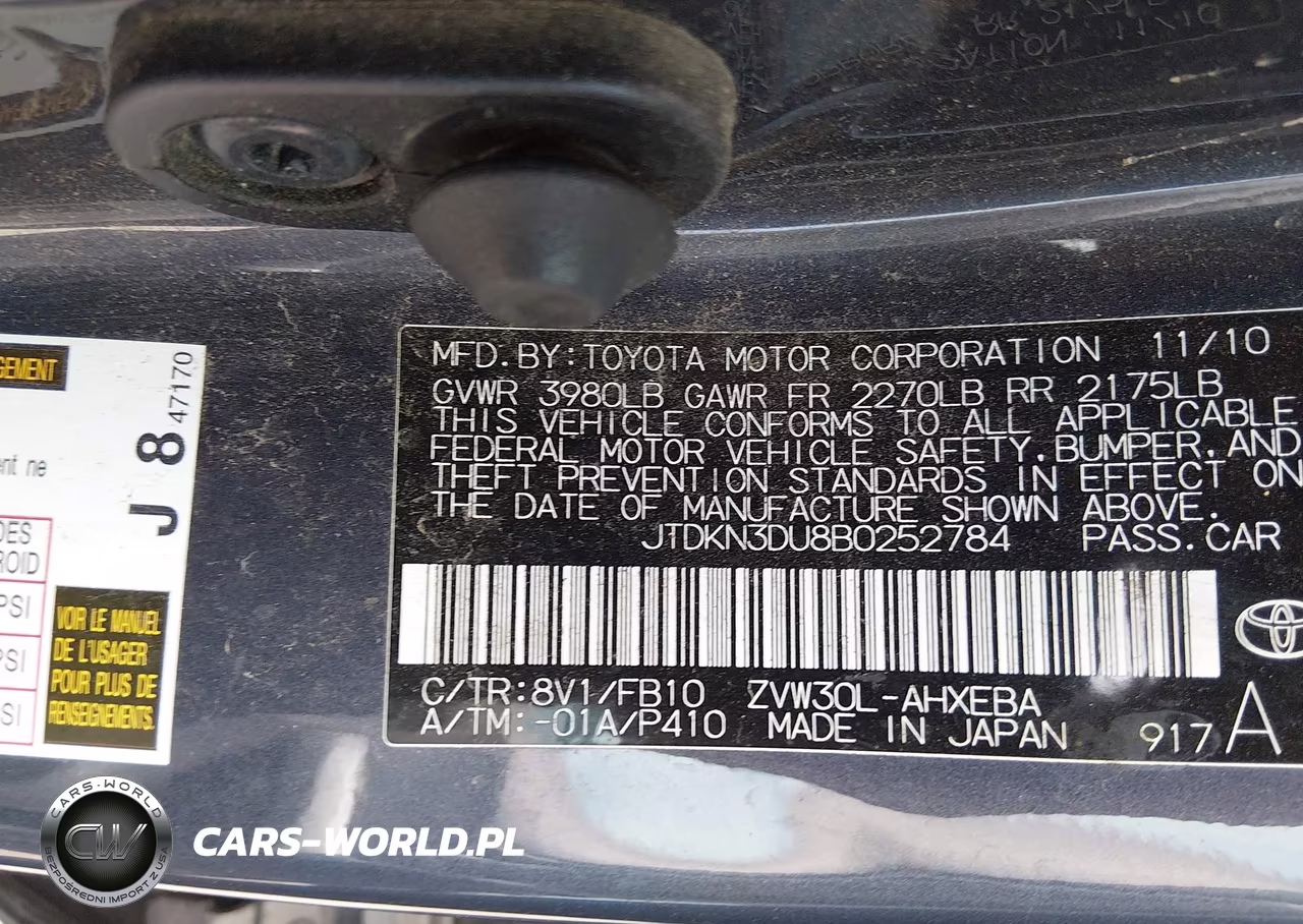 2011 Toyota Prius Two VIN:JTDKN3DU8B0252784 - 9