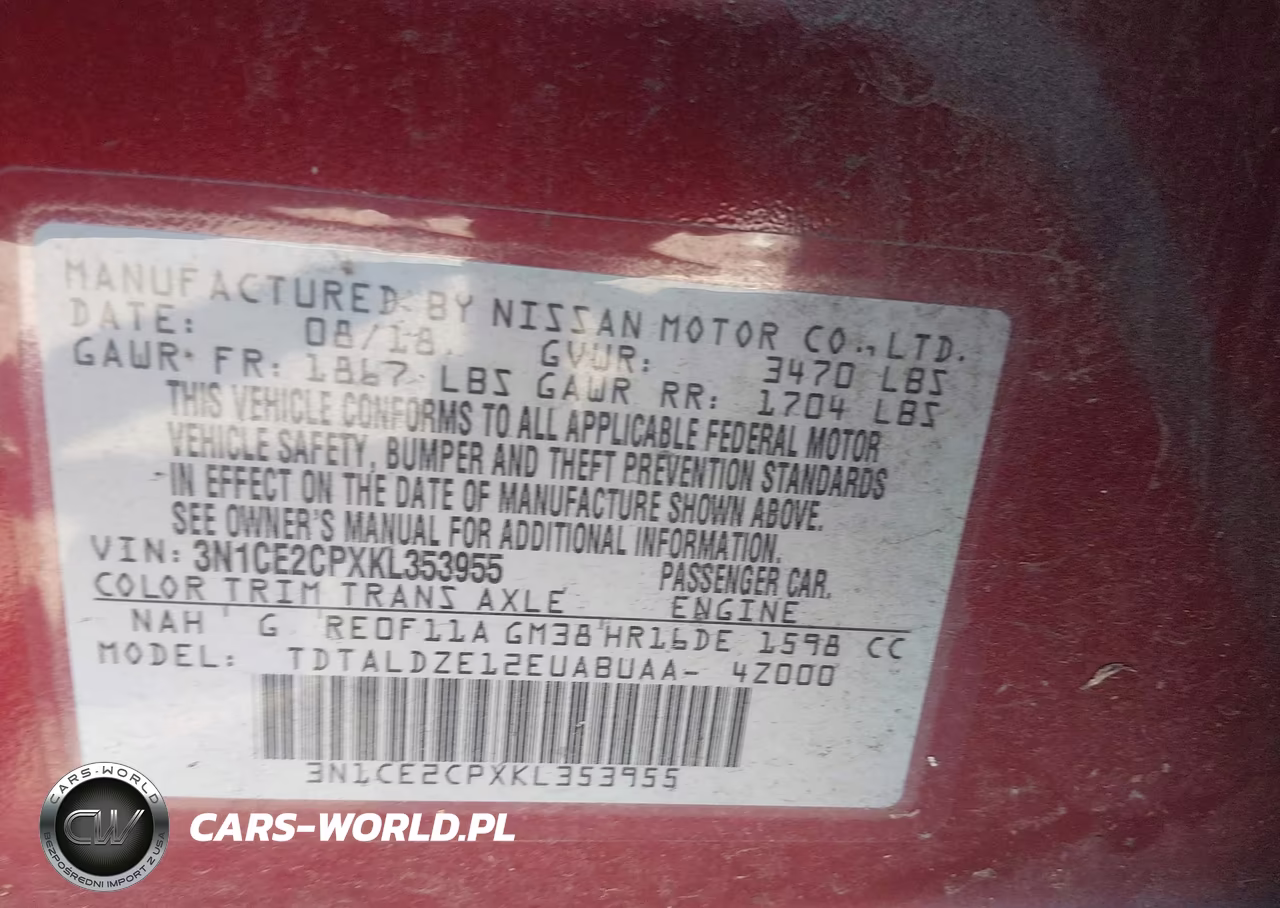 2019 Nissan Versa Note Sv VIN:3N1CE2CPXKL353955 - 9