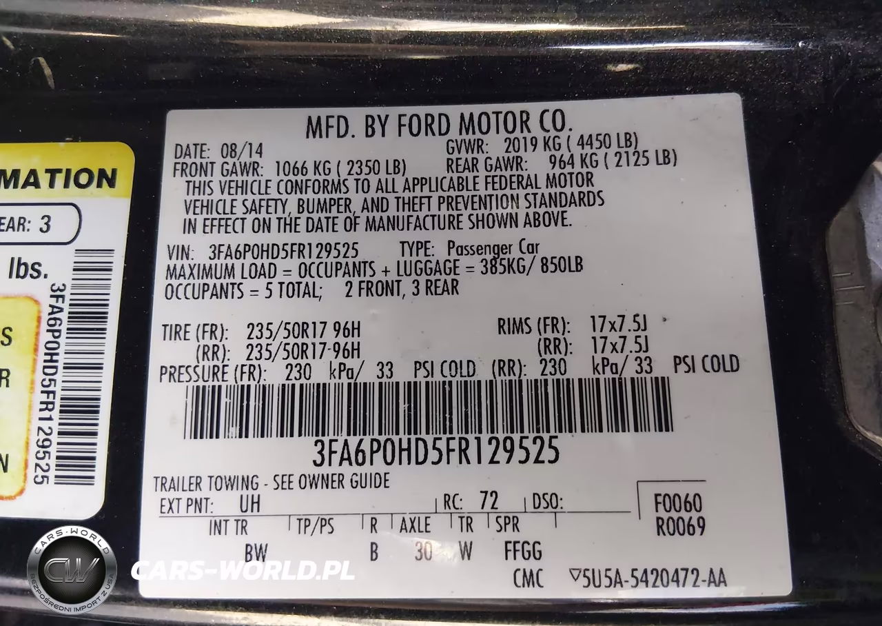 2015 Ford Fusion Se VIN:3FA6P0HD5FR129525 - 9