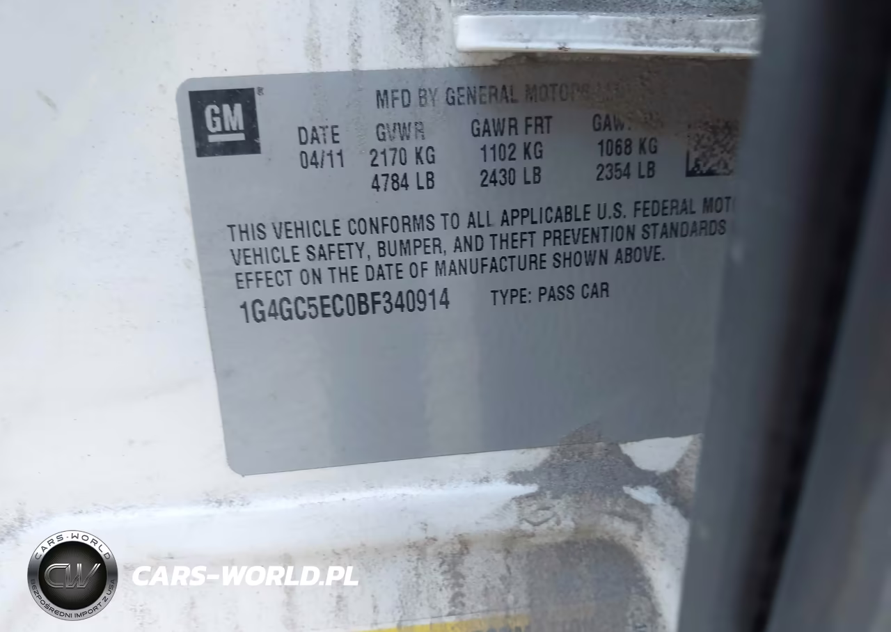 2011 Buick Lacrosse Cxl VIN:1G4GC5EC0BF340914 - 9