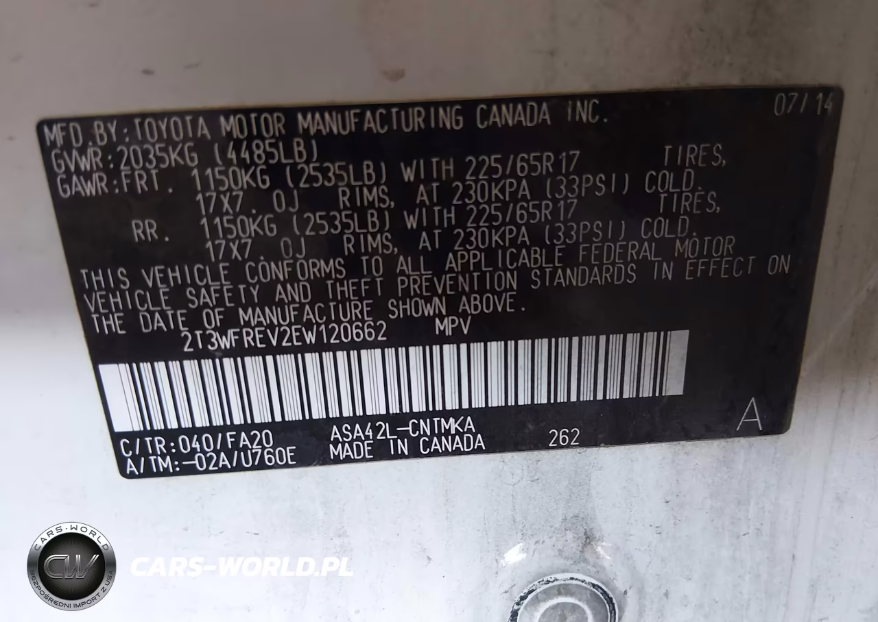 2014 Toyota Rav4 Xle VIN:2T3WFREV2EW120662 - 9