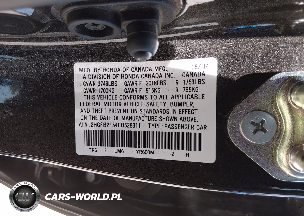 2014 Honda Civic Lx VIN:2HGFB2F54EH528311 - 9