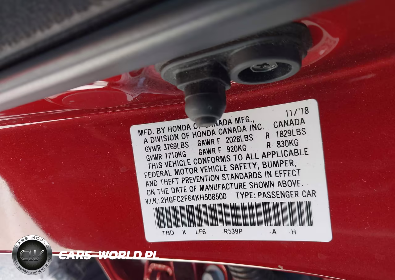 2019 Honda Civic Lx VIN:2HGFC2F64KH508500 - 9