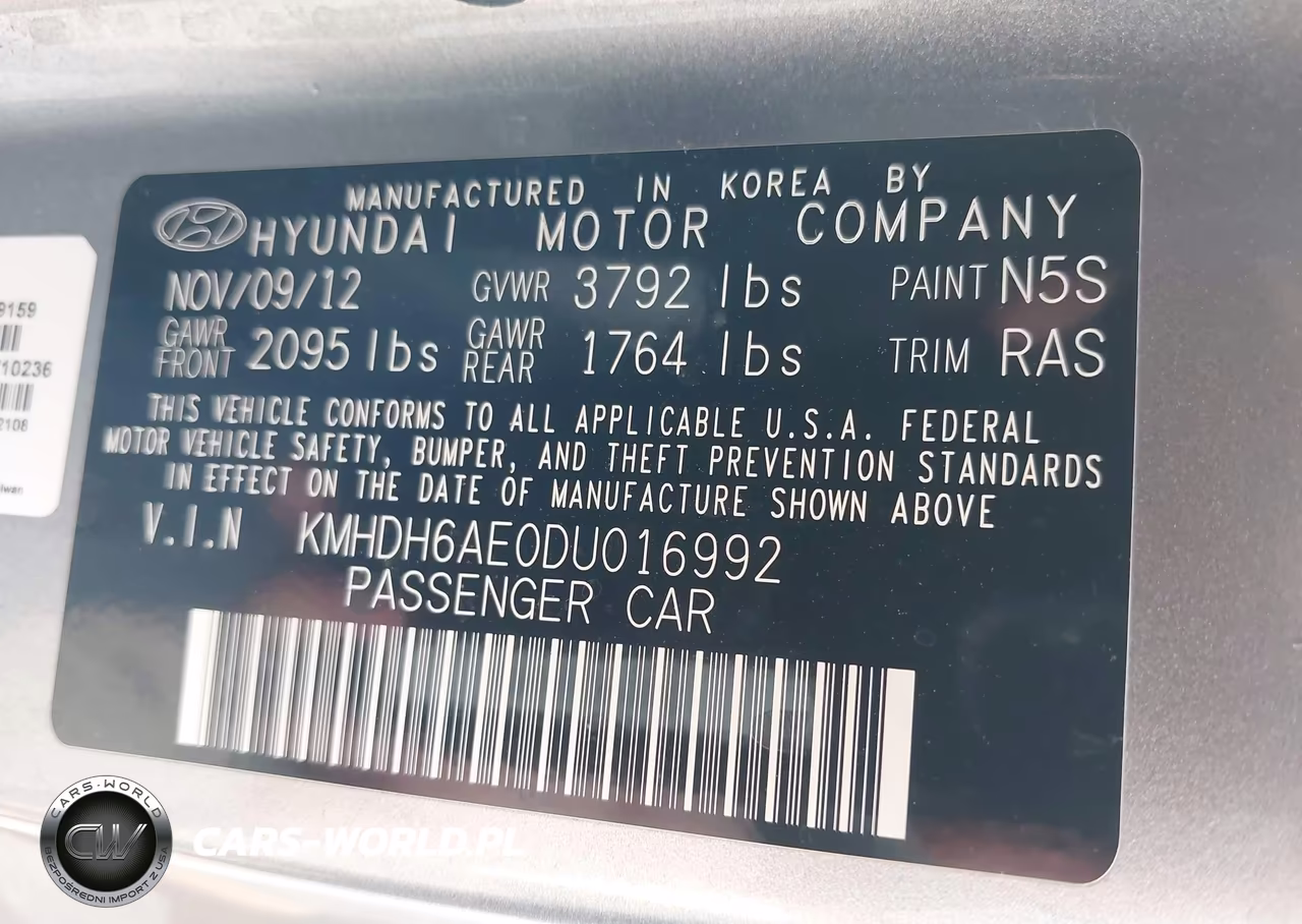 2013 Hyundai Elantra Gs VIN:KMHDH6AE0DU016992 - 9