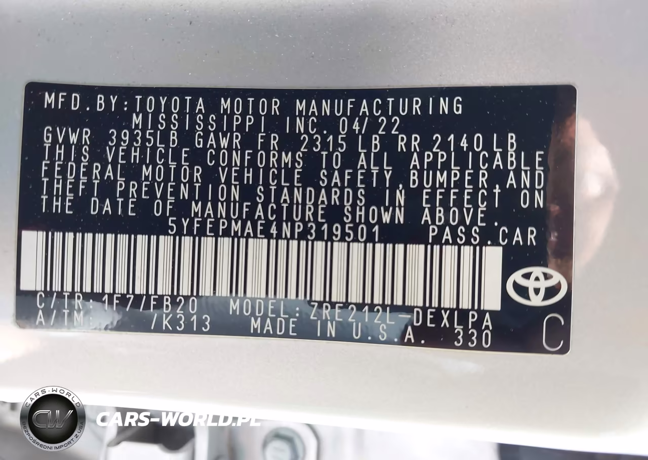 2022 Toyota Corolla Le VIN:5YFEPMAE4NP319501 - 9