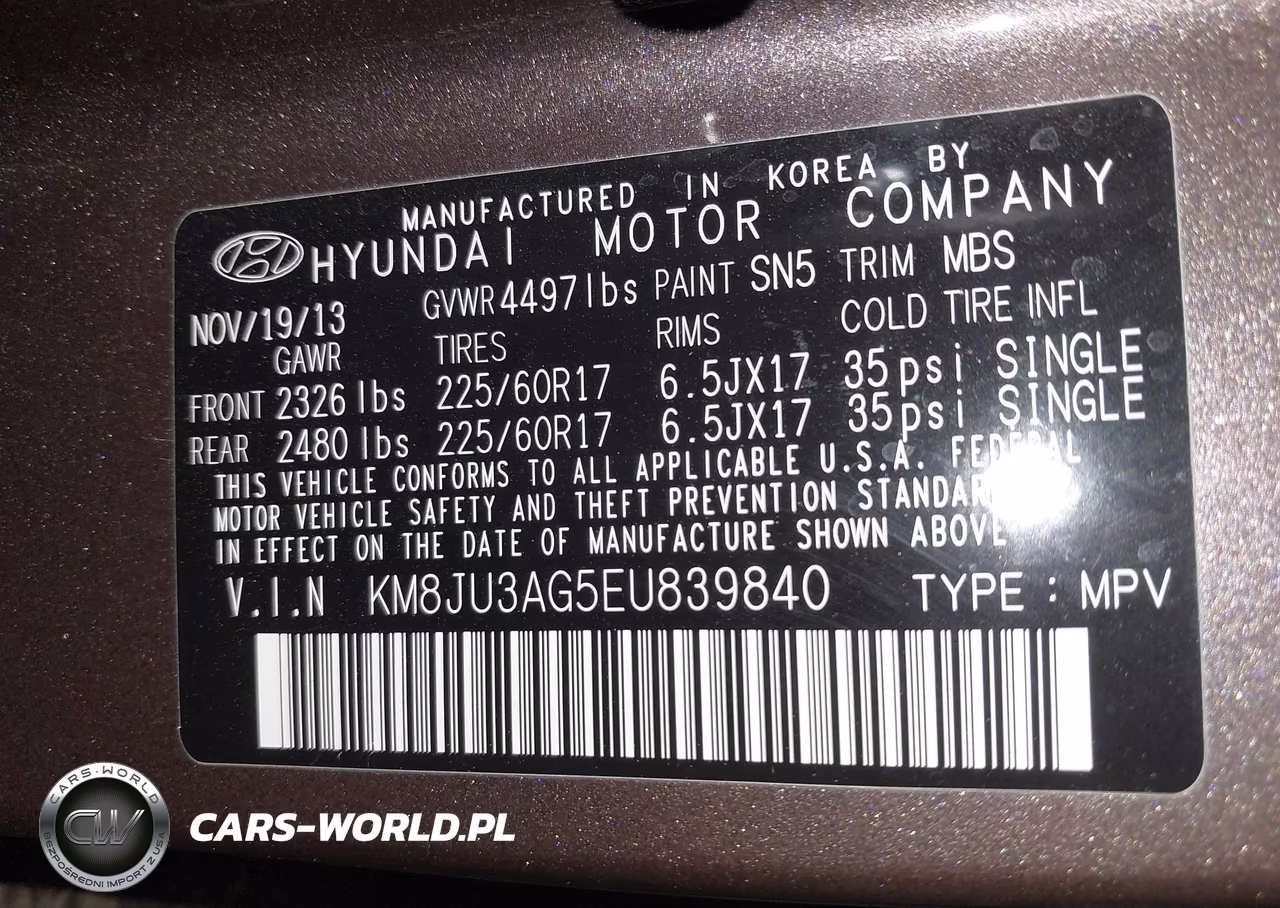 2014 Hyundai Tucson Se VIN:KM8JU3AG5EU839840 - 9