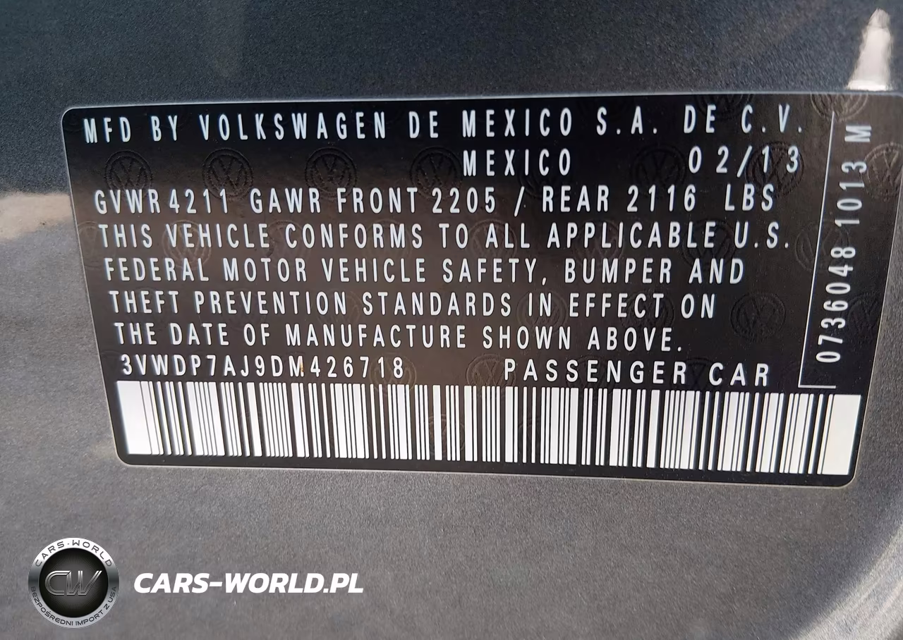 2013 Volkswagen Jetta 2.5L Se VIN:3VWDP7AJ9DM426718 - 9