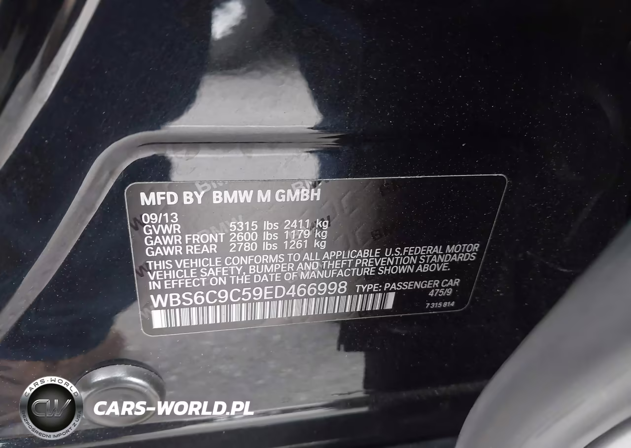 2014 BMW M6 Gran Coupe VIN:WBS6C9C59ED466998 - 9