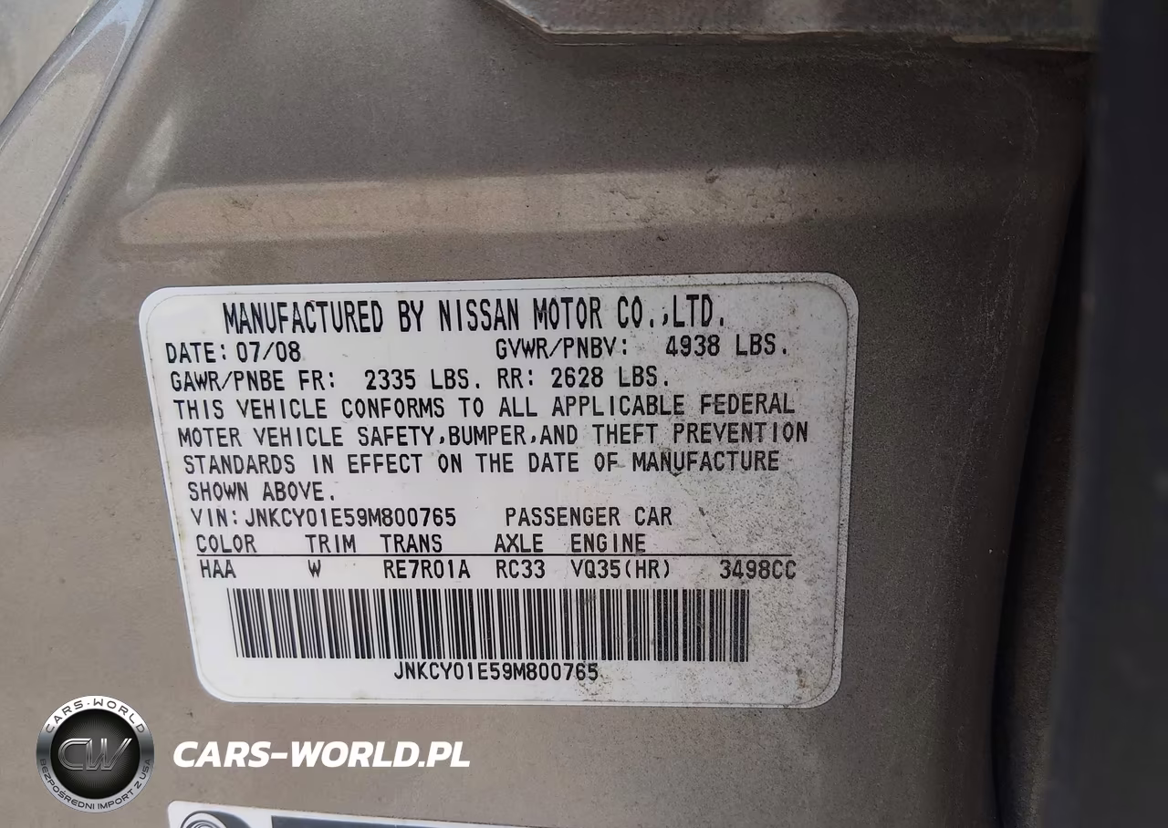 2009 Infiniti M35 VIN:JNKCY01E59M800765 - 9