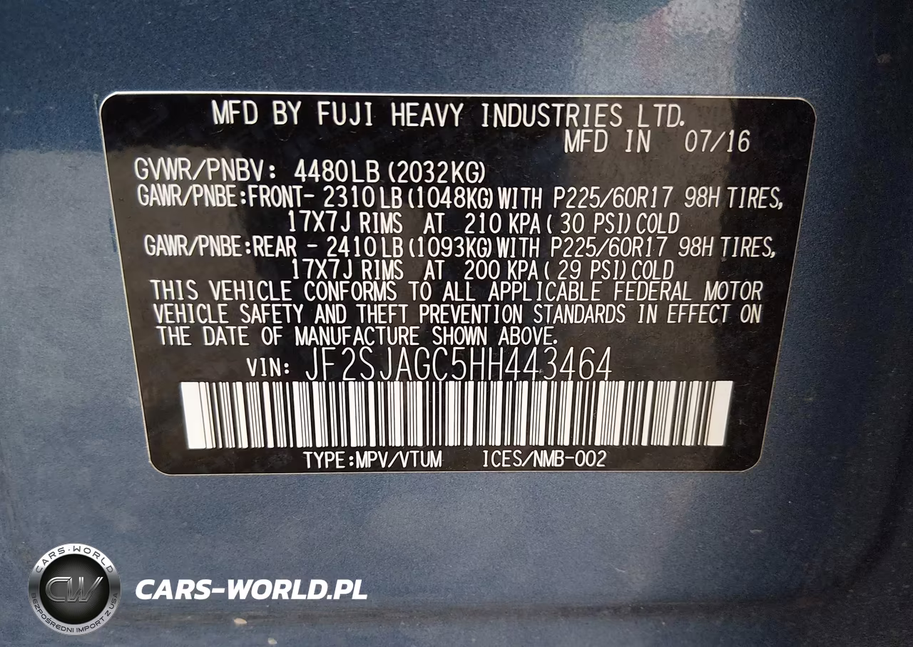 2017 Subaru Forester 2.5I Premium VIN:JF2SJAGC5HH443464 - 9