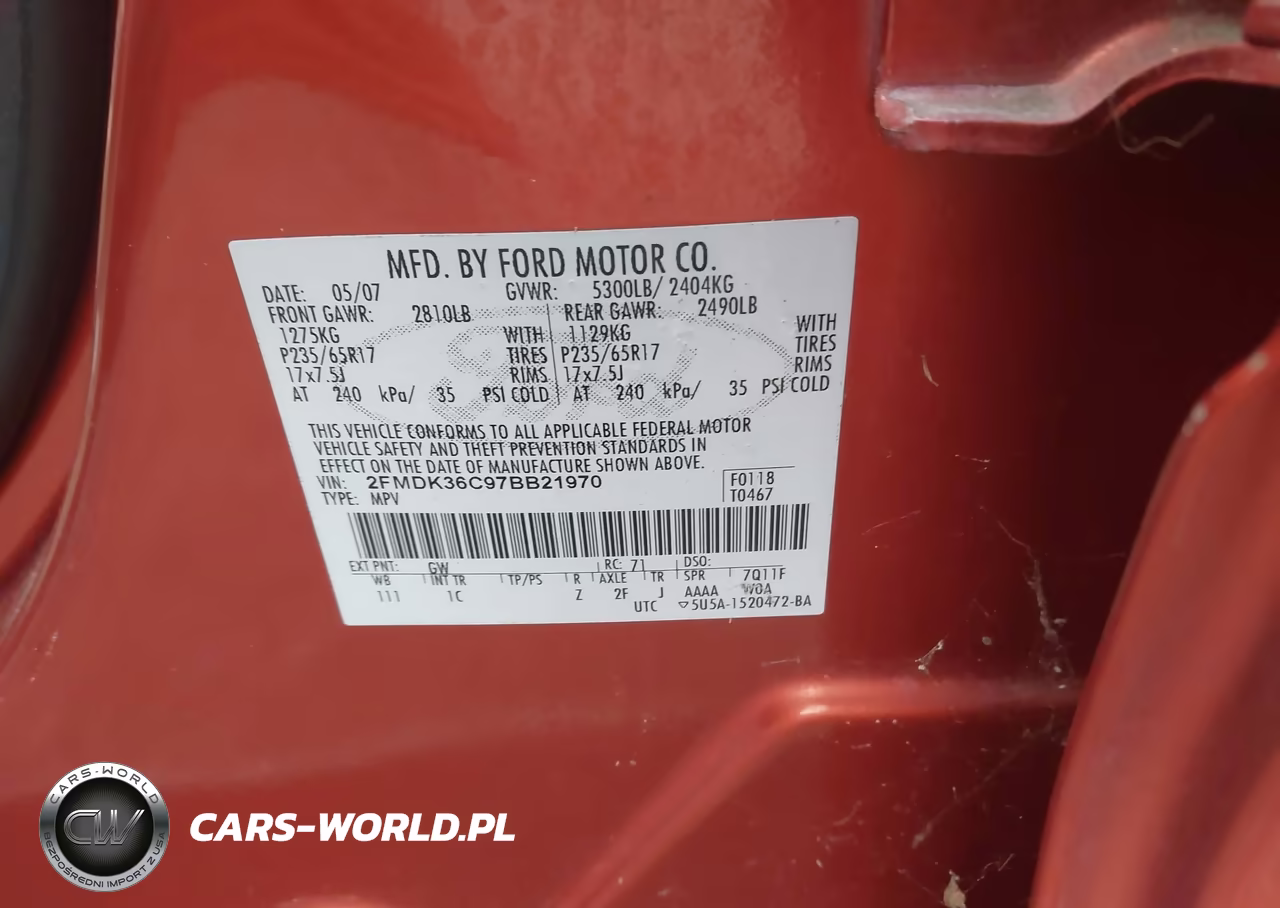2007 Ford Edge Se VIN:2FMDK36C97BB21970 - 9