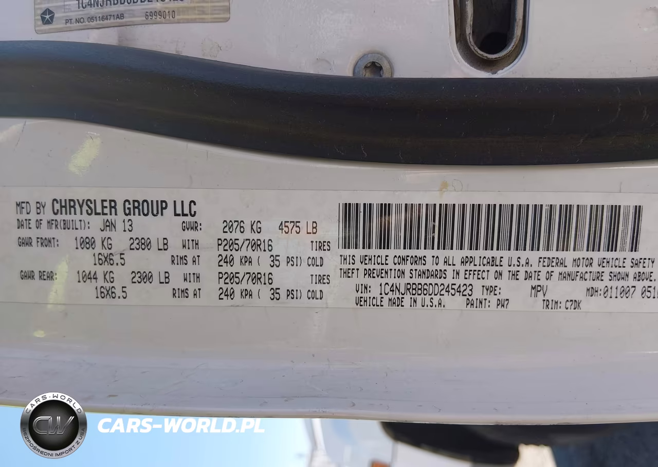 2013 Jeep Patriot Sport VIN:1C4NJRBB6DD245423 - 9