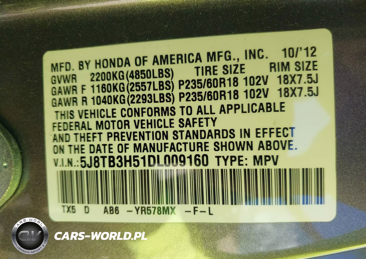 2013 Acura Rdx VIN:5J8TB3H51DL009160 - 9