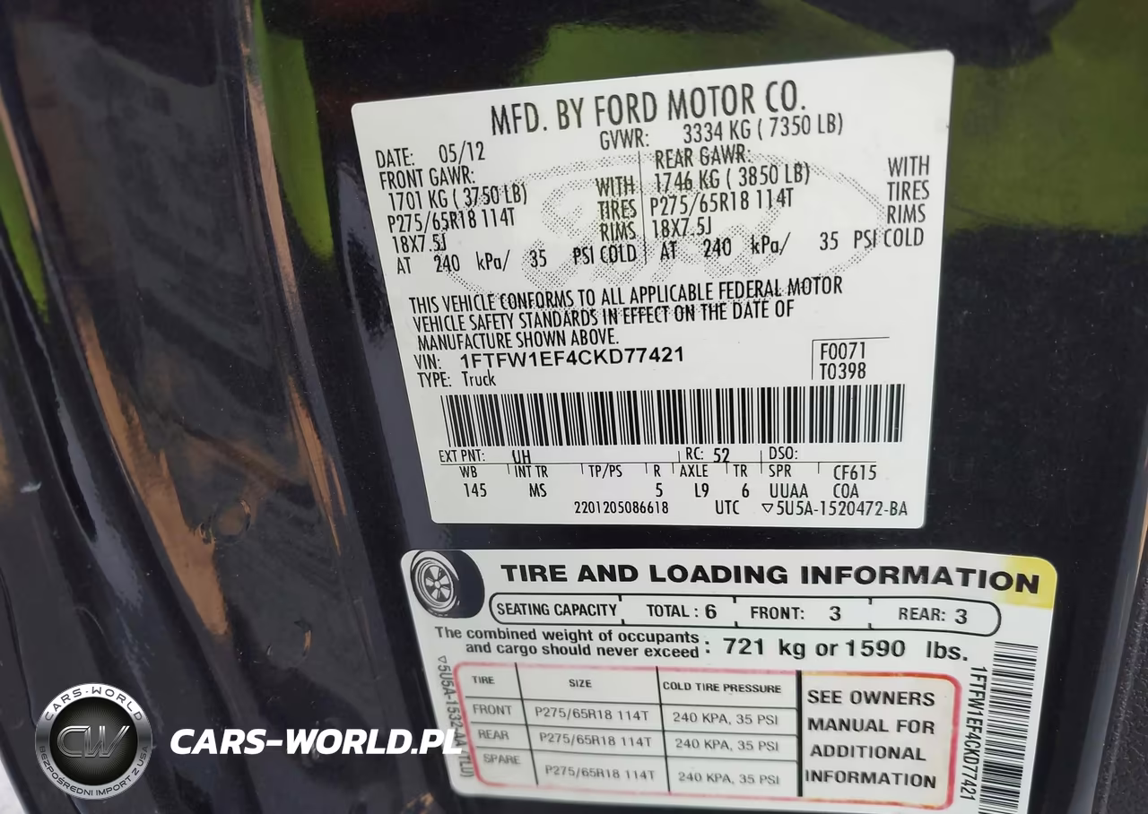2012 Ford F-150 Xlt VIN:1FTFW1EF4CKD77421 - 9