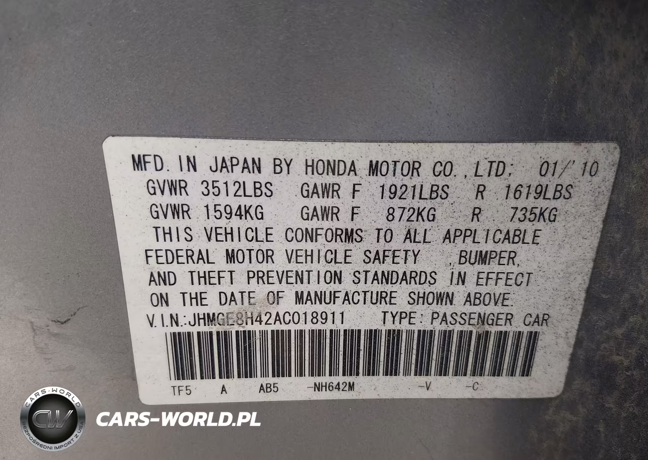 2010 Honda Fit Sport VIN:JHMGE8H42AC018911 - 9