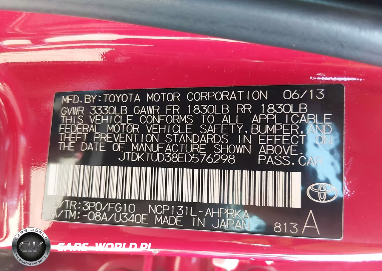 2014 Toyota Yaris Le (Tmc-Cbu Plant) VIN:JTDKTUD38ED576298 - 9