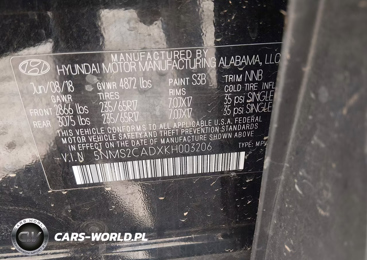 2019 Hyundai Santa Fe Se VIN:5NMS2CADXKH003206 - 9