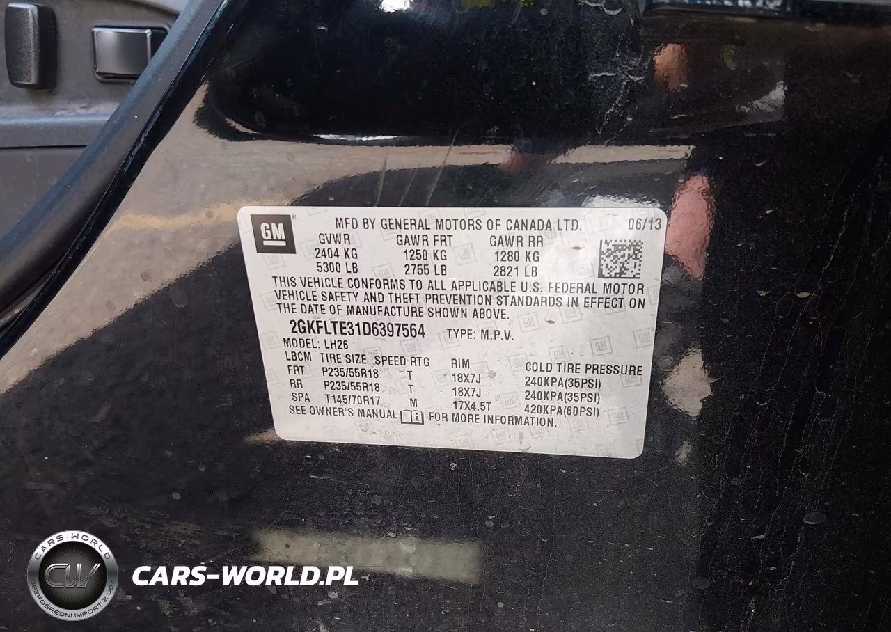 2013 GMC Terrain Sle-2 VIN:2GKFLTE31D6397564 - 9
